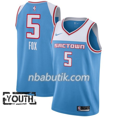 NBA Børn Trøje Sacramento Kings De'Aaron Fox 5 2018-19 Nike City Edition Blå Swingman